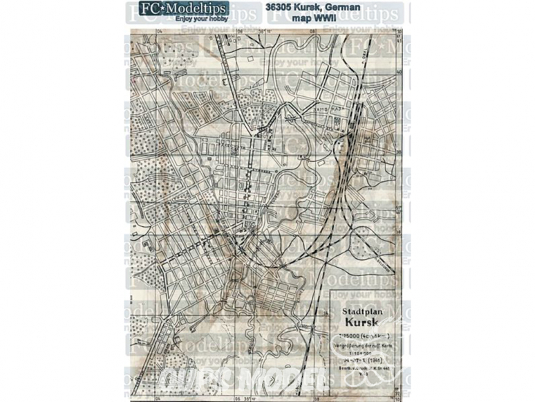 FC MODEL TREND Feuille autocollante 36305 Base adhésive Carte Allemande Kursk WWII