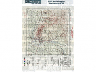 FC MODEL TREND Feuille autocollante 36309 Base adhésive Carte Allemande Monte Cassino WWII