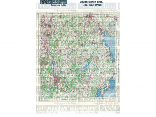 FC MODEL TREND Feuille autocollante 36316 Base adhésive Carte U.S. région de Berlin WWII