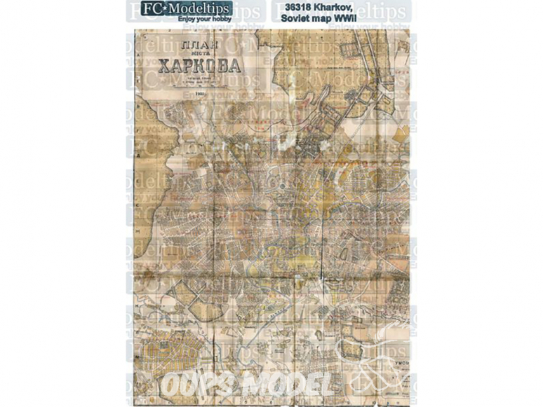 FC MODEL TREND Feuille autocollante 36318 Base adhésive Carte Soviétique Kharkov WWII