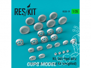 ResKit Kit RS35-0019 Ensemble de roues pour Kfz.305 Opel blitz pour Italeri Kit (weighted) 1/35