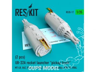 ResKit Kit RS35-0017 Lance-roquettes UB-32A pour pickup 2 piéces MT-LB, UAZ, ZPU-2, BMP-2, Toyota Hilux, BTR-70, URAL 1/35