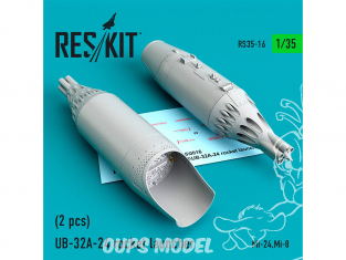 ResKit Kit RS35-0016 Lance-roquettes UB-32A-24 (2 pièces) Mi-24, Mi-8 1/35