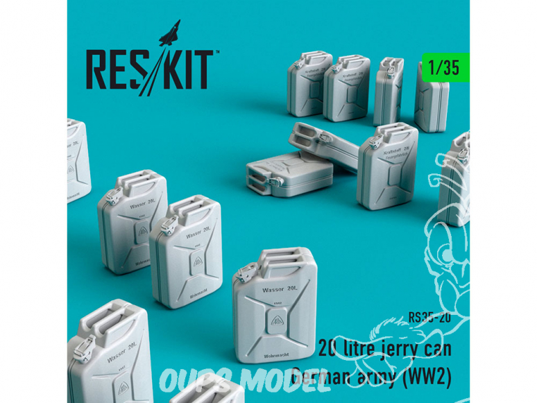 ResKit Kit RS35-0020 Bidon de 20 litres Armée allemande (WWll) 16 piéces 1/35