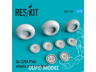 ResKit kit d'amelioration avion RS72-0332 Jeu de roues Do-335 B Pfeil weighted 1/72