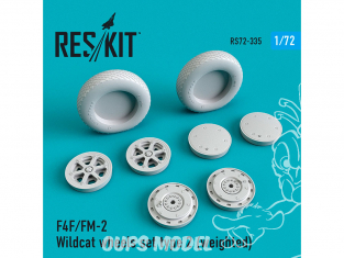 ResKit kit d'amelioration avion RS72-0335 Jeu de roues F4F/FM-2 Wildcat weighted set type 2 1/72