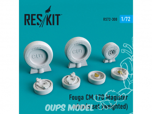 ResKit kit d'amelioration avion RS72-0308 Jeu de roues Fouga CM.170 Magister weighted 1/72