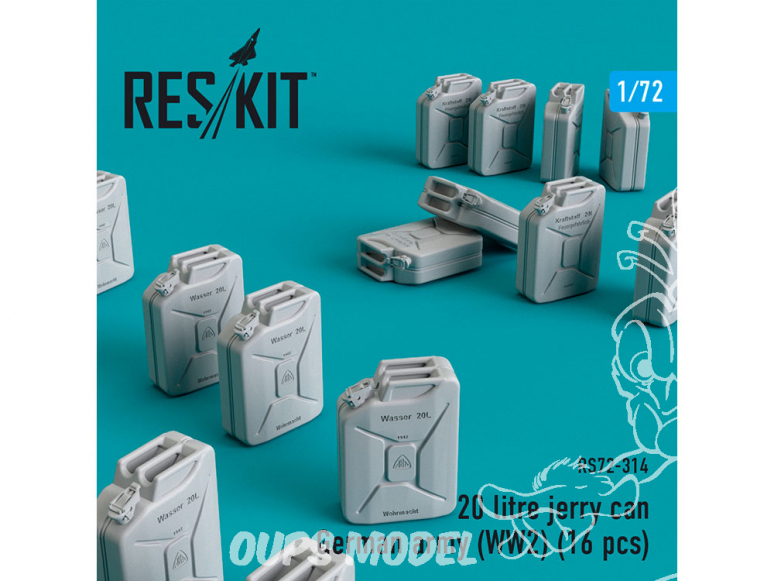 ResKit kit RS72-0314 Bidons de 20 litres Armée allemande (WWll) 16 piéces 1/72