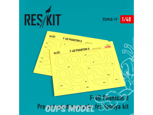 ResKit kit d'amelioration Avion RSM48-0019 Masques de peinture F-4B Phantom II pour kit Tamiya 1/48