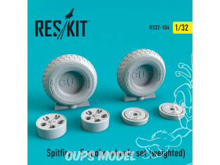 ResKit kit d'amelioration avion RS32-0104 Ensemble de roues pour Spitfire 5 rayons weighted 1/32