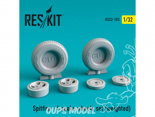 ResKit kit d'amelioration avion RS32-0103 Ensemble de roues pour Spitfire 4 rayons weighted 1/32