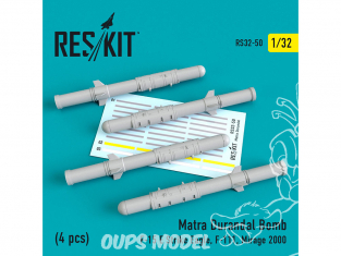 ResKit kit RS32-0050 Matra Durandal Bombe 4 pieces F-15 E Strike Eagle, F-111, Mirage 2000 1/32