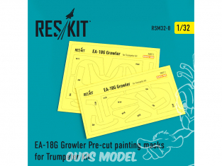 ResKit kit d'amelioration avion RSM32-0008 Masques de peinture EA-18G Growler pour Trumpeter 1/32