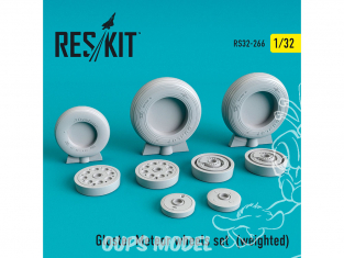 ResKit kit d'amelioration avion RS32-0266 Ensemble de roues pourGloster Meteor weighted 1/32