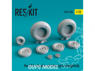 ResKit kit d'amelioration avion RS32-0286 Ensemble de roues pour He-111 late type weighted 1/32