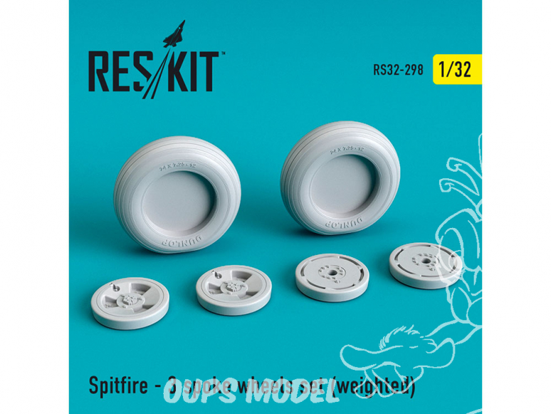 ResKit kit d'amelioration avion RS32-0298 Ensemble de roues pour Spitfire 3 rayons weighted 1/32