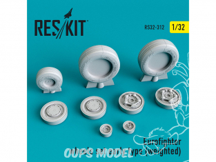 ResKit kit d'amelioration avion RS32-0312 Ensemble de roues pour Eurofighter early type weighted 1/32