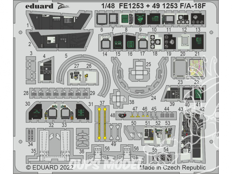 EDUARD photodecoupe avion FE1253 Zoom amélioration F/A-18F Meng 1/48