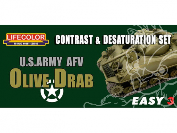 LIFECOLOR peinture MS03 Easy 3 US Army Olive Drab