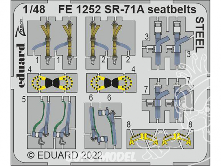 EDUARD photodecoupe avion FE1252 Harnais métal SR-71A Revell 1/48