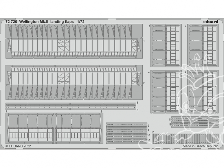 Eduard photodecoupe avion 72720 Volets d'atterrissage Wellington Mk.II Airfix 1/72