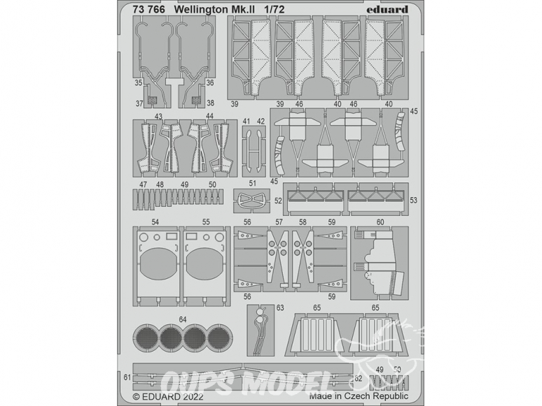 Eduard photodecoupe avion 73766 Amélioration Wellington Mk.II Airfix 1/72