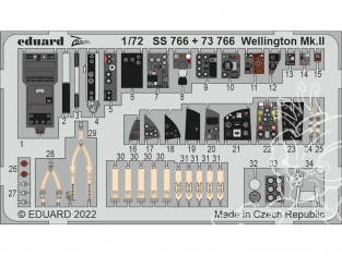 Eduard photodecoupe avion SS766 Zoom amélioration Wellington Mk.II Airfix 1/72
