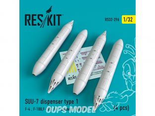 ResKit kit RS32-0296 SUU-7 dispenser type 1 4 piecesF-4, F-100, F-105, A-7, Canberra Mk.20 1/32