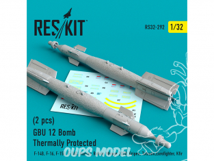 ResKit kit RS32-0292 GBU12 protection thermique 2p F14B F16 F15E F14D Harrie Rafale Mirage Gripen Totnado Eurofighter Kfir 1/32