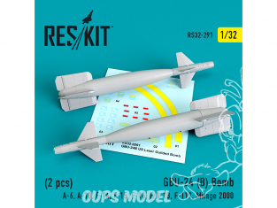 ResKit kit RS32-0291 GBU-24 (B) Bombes 2piéces A-6, A-10, F-14, F-15, F-16, F/A-18, F-111, Mirage 2000 1/32