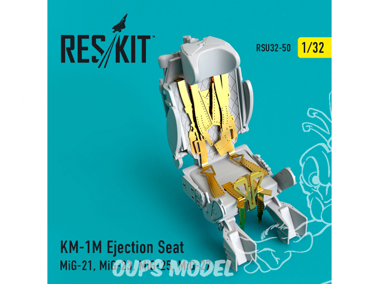 ResKit kit d'amelioration avion RSU32-0050 Siège éjectable KM-1M MiG-21, MiG-23, MiG-25, MiG-27 pour Kit Trumpeter 1/32