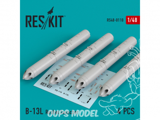 ResKit kit RS48-0110 B-13L lance-roquettes (4 pcs) pour MiG-27/29, Su-17/24/25/30/34, Jak-130 1/32