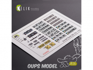 Kelik Decals 3D K35002 Décalcomanies 3D intérieures et extérieures de la série ZiL-131 pour tout kit