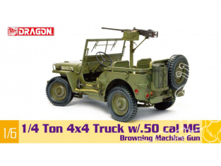 Dragon maquette militaire 75052 Jeep U.S. 1/4 Ton 4x4 avec mitrailleuse M2 de calibre .50 1/6