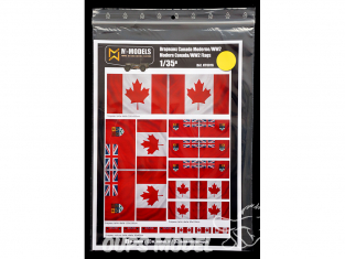 M-Models NT0016 Drapeaux Canada Moderne et WWII Version sale en mouvement planche A-4 1/35