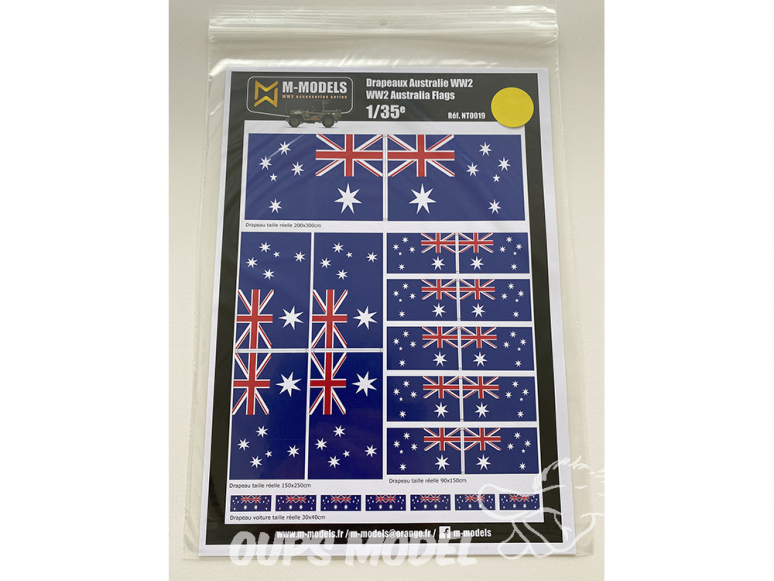 M-Models NT0019 Drapeaux Australien WWII Version propre Planche A-4 1/35