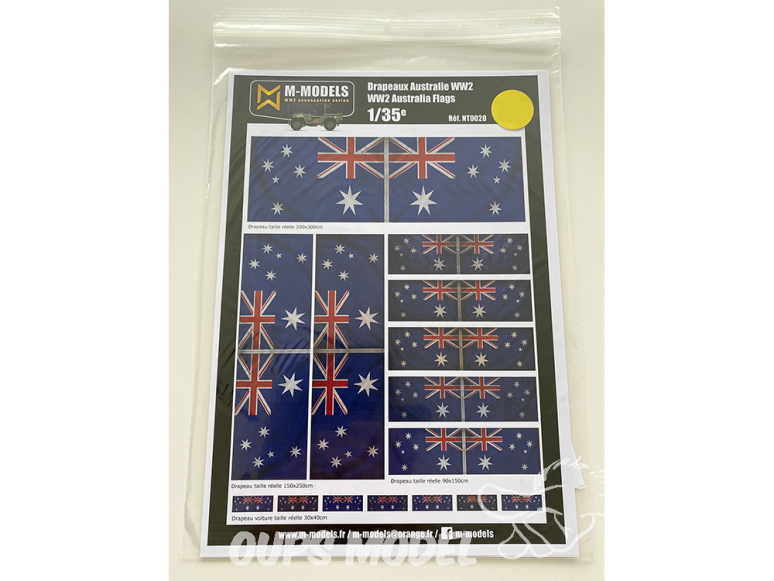 M-Models NT0020 Drapeaux Australien WWII Version sale en mouvement planche A-4 1/35