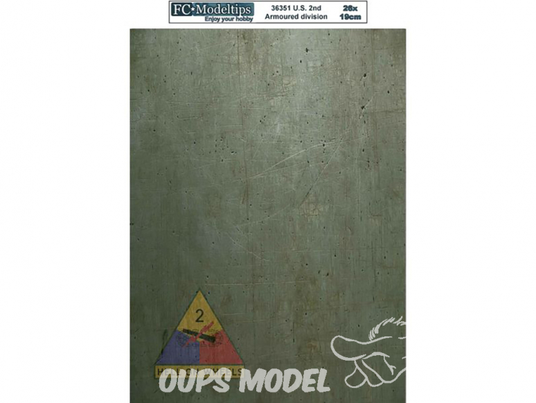 FC MODEL TREND Feuille autocollante 36351 Base adhésive U.S. 2nd armoured division 26 x 19cm