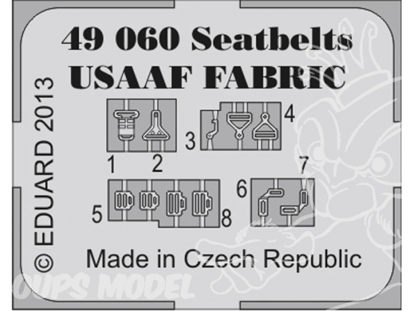 EDUARD photodecoupe avion 49060 Harnais USAAF Fabric 1/48