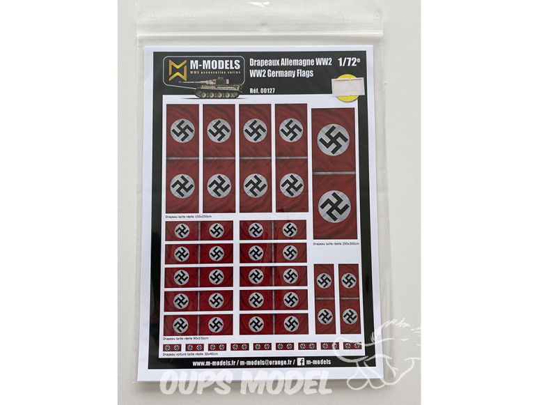 M-Models NT0127 Drapeaux Allemagne WWII Version sale en mouvement Planche A-5 1/72