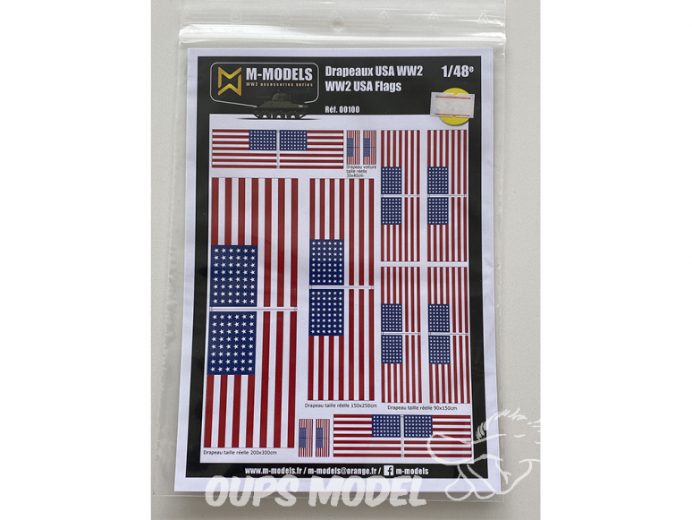 M-Models NT0100 Drapeaux USA WWII Version propre Planche A-5 1/48