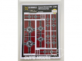 M-Models NT0130 Drapeaux Allemand WWII Version sale en mouvement Planche A-5 1/48