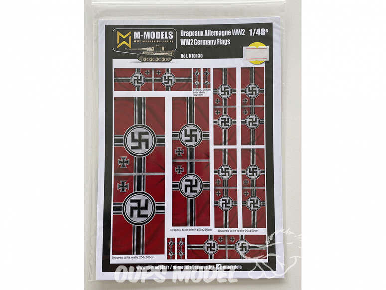 M-Models NT0130 Drapeaux Allemand WWII Version sale en mouvement Planche A-5 1/48