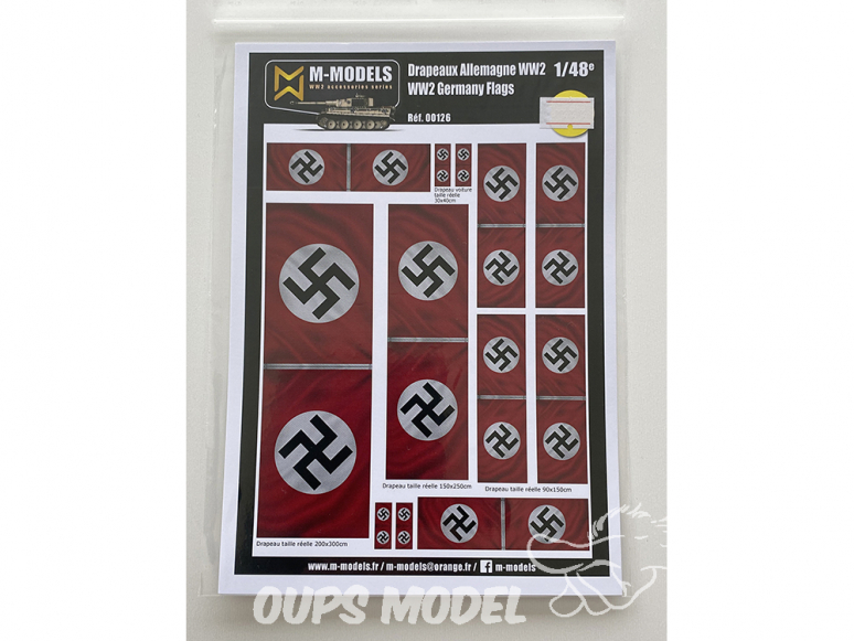 M-Models NT0126 Drapeaux Allemagne WWII Version sale en mouvement Planche A-5 1/48