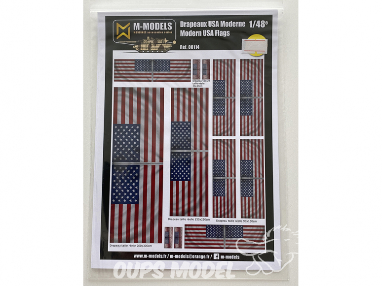 M-Models NT0114 Drapeaux USA Moderne Version sale en mouvement Planche A-5 1/48