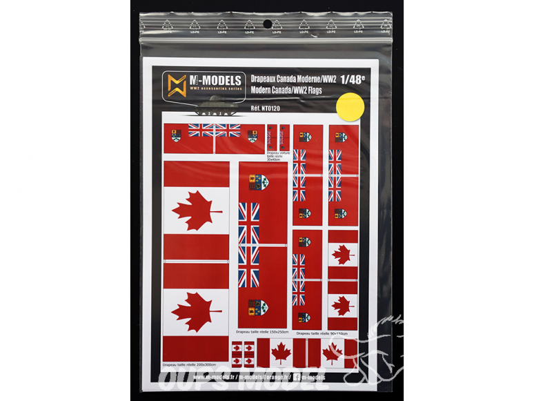 M-Models NT0120 Drapeaux Canada moderne Version propre Planche A-5 1/48