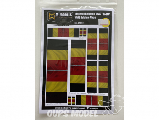 M-Models NT0150 Drapeaux Belge WWII Version sale en mouvement Planche A-5 1/48