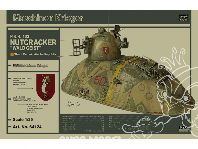 Hasegawa maquette 64124 Maschinen Krieger P.K.H 103 Nutcracker Wald Geist 1/35