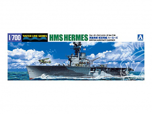 AOSHIMA maquette bateau 51030 HMS Hermes porte-avions Britannique 1/700