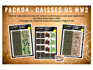 M-Models PACK 004 Caisses de rations US Army WWII 3 planches 1/6